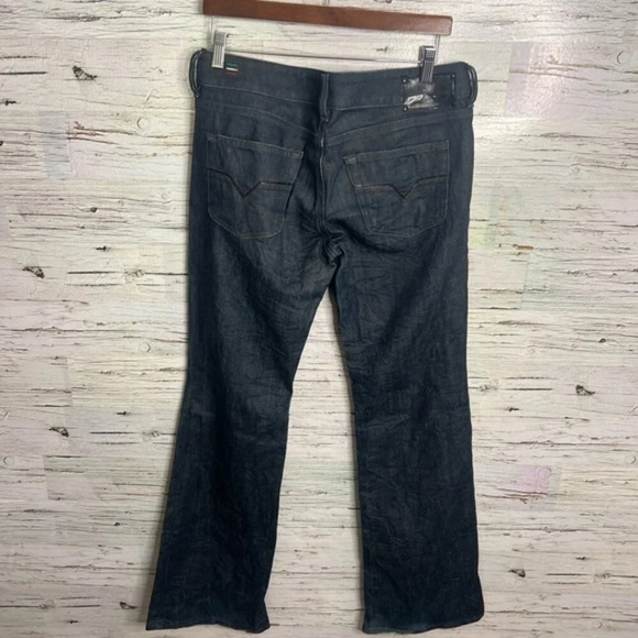 Diesel Women's Louvely Jeans Slim Bootcut Low Rise Dark Blue size W31 - Picture 8 of 8